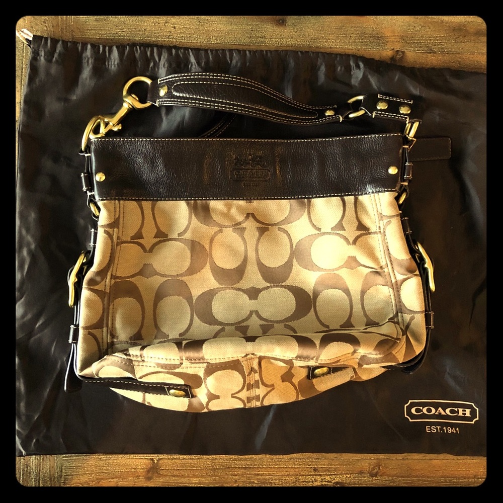 Coach Brown Signature shoulder handbag